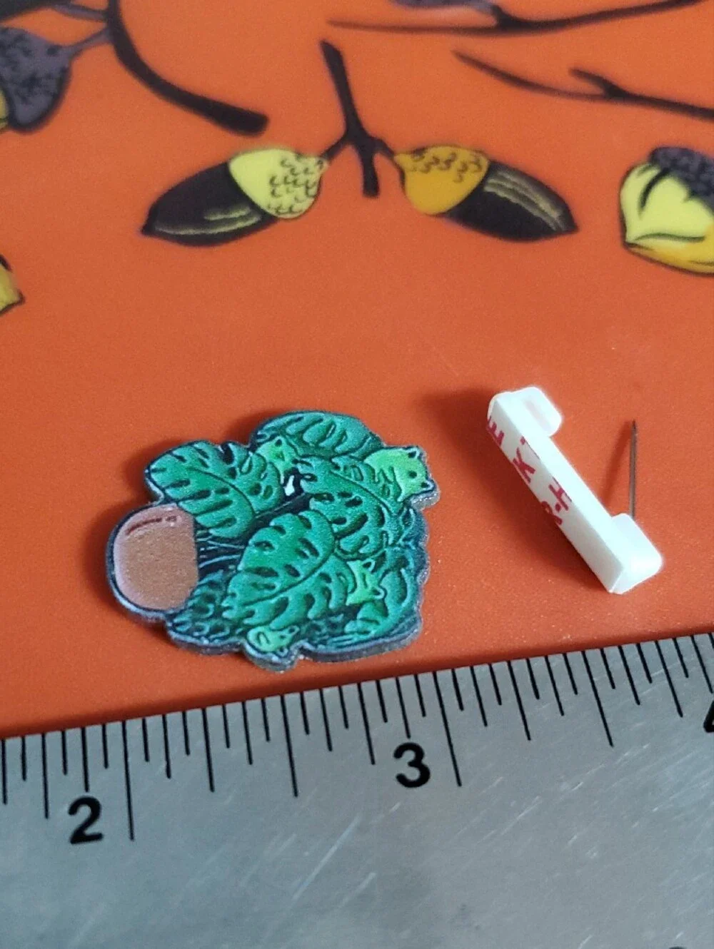Green Potted Plant Reptile Acrylic Pin - Unbranded